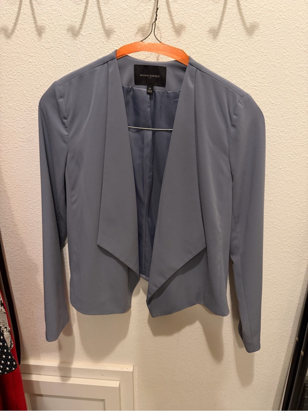 Banana Republic Women's Dusty Blue Draped Open-Front Blazer